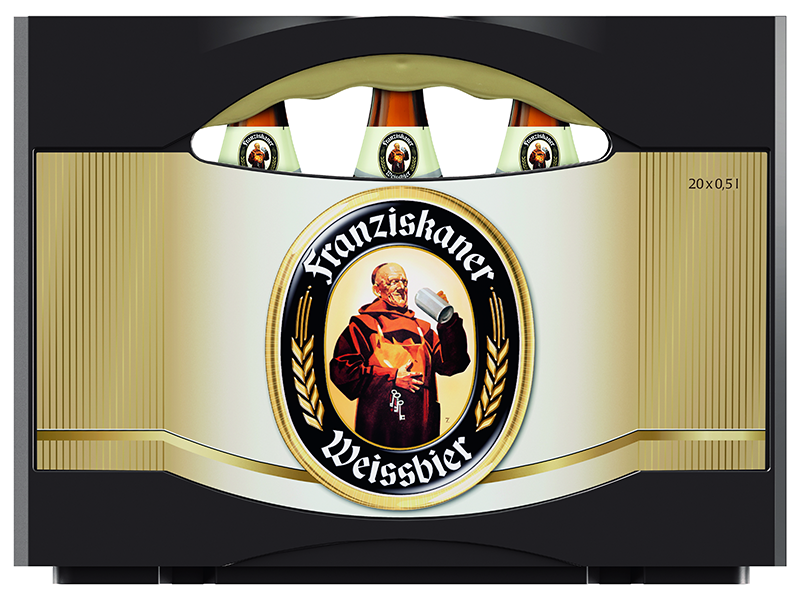 Franziskaner Weissbier Kristallklar Harasse seitlich