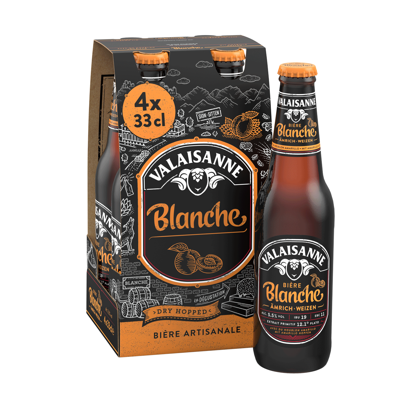 Valaisanne Bier Blanche 5,5% Vol. 24 x 33 cl