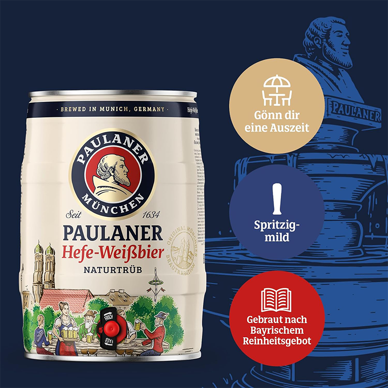 Paulaner Hefe Weissbier Naturtrb Partyfass Banner