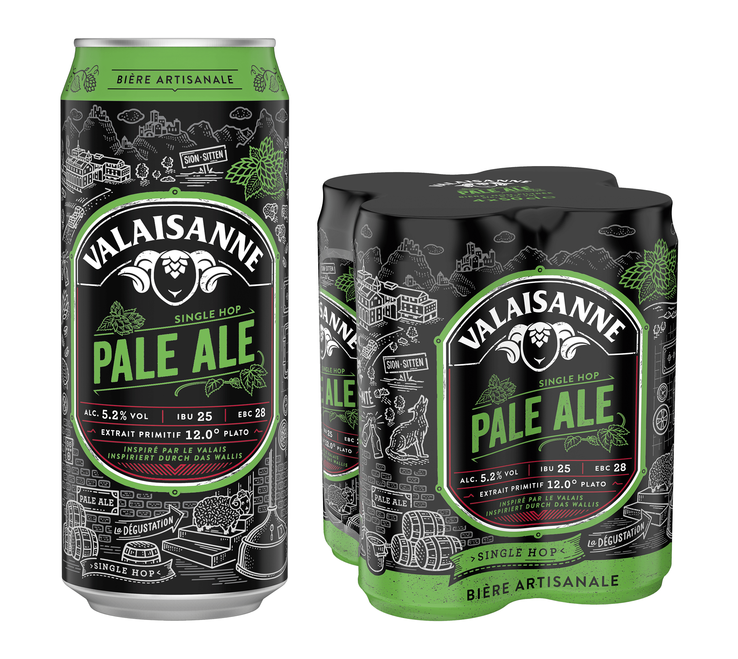 Valaisanne Pale Ale 5,2% - 24 x 50 cl Dose