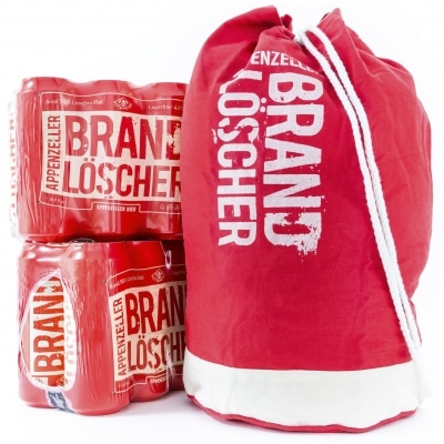 Appenzeller Seesack-BrandLöscher mit 12 x 50 cl Brandlöscher Dose Appenzeller Seesack-BrandLöscher mit 12 x 50 cl Brandlöscher Dose