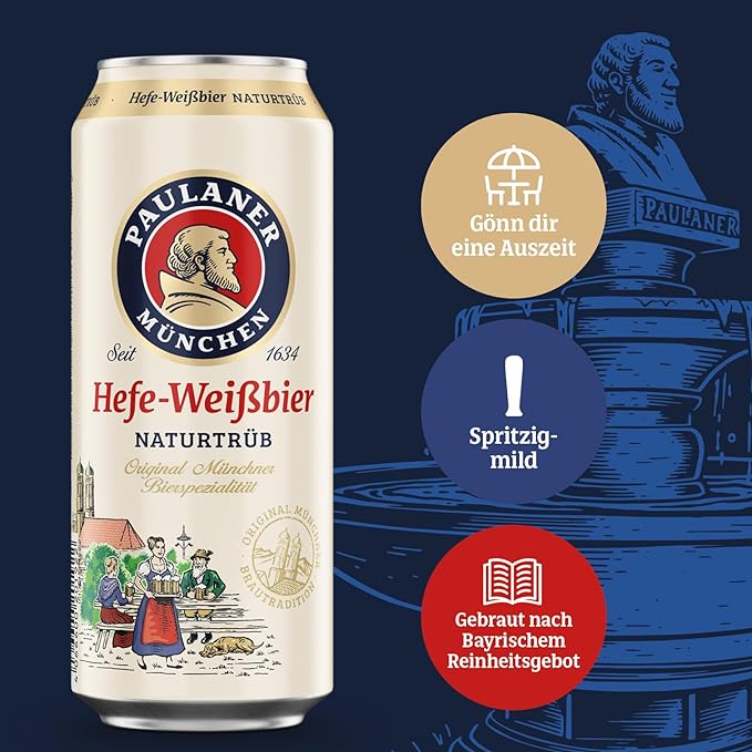 Paulaner Hefe Weissbier Naturtrb Dose Image